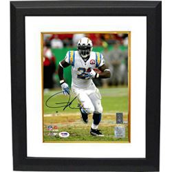 Ladainian Tomlinson Signed San Diego Chargers 8X10 Photo Custom Framed (White Jersey Run)- PSA Holog