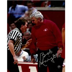 Bob Knight Signed Red Sweater Yelling At Referee 8X10 Photo