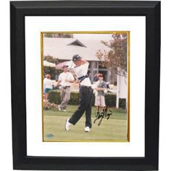 Larry Mize Signed 8X10 Photo Custom Framed- Mounted Hologram