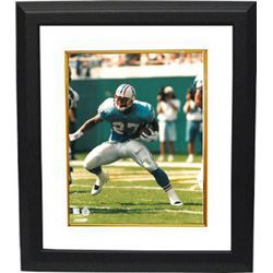 Eddie George Unsigned Tennessee Titans/Oilers 8X10 Photo Custom Framed (Blue Jersey Front View)