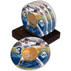 Evan Longoria Player Coaster W/ Game Used Dirt (Set Of 4)