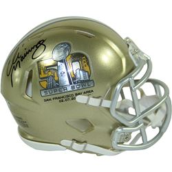 Eli Manning Signed Super Bowl 50 Commemorative Mini Speed Helmet