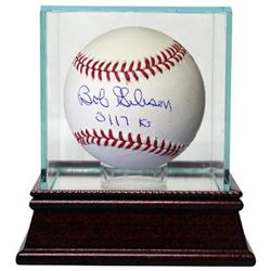 Bob Gibson Signed Official Major League Baseball 3117 K's W/ Glass Case (Cardinals)