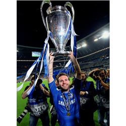 Juan Mata Signed Cup Overhead Chelsea 12X16  Photo: UEFA Champions League Winners ( Icons Auth & Thi