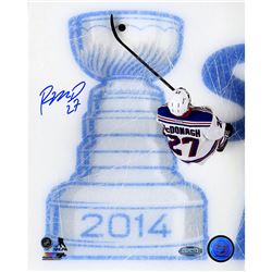 Ryan Mcdonagh Signed Skating Over 2014 Stanley Cup Logo 16X20 Photo