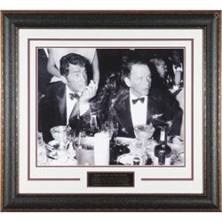 Dean Martin Unsigned Cocoanut Grove LA Drinking B&W 16X20 Photo Leather Framed W/ Frank Sinatra (Ent