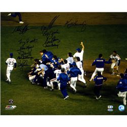 1986 NY Mets 11 Signature WS Celebration 16X20 Photo (MLB Auth)