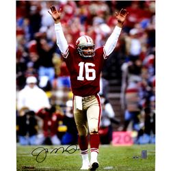 Joe Montana Touchdown Signal Signed 16X20 Photo Signed In Black