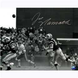 Joe Namath Signed Dust Vs. KC 16X20 Photo (JSA) (Namath Holo)