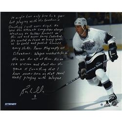 Bernie Nicholls Signed "Playing With Wayne" 16X20 Story Photo