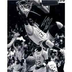 Shaquille O'neal Signed LSU Two Handed Dunk In B/W 16X20 Photo