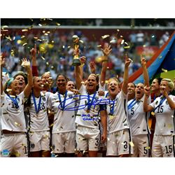 Christie Rampone Signed Team USA 2015 Women's World Cup Final Champions Trophy Celebration 8X10 Phot