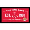 Image 1 : Boston Red Sox Man Cave Sign 6X12 Framed Photo With Authentic Game-Used Dirt Capsule (MLB Auth)