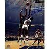 Image 1 : Willis Reed Blocking Bill Russell Signed  8X10 Photo