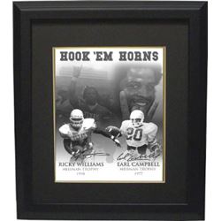 Texas Longhorns Heisman Trophy Winners Signed 16X20 B&W Photo Custom Framed Hook Em Horns W/ Campbel