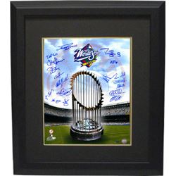 Darryl Strawberry Signed New York Yankees 16X20 Photo Custom Framed 1998 World Series Champions Logo