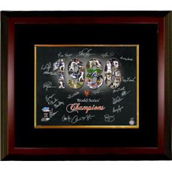 Mookie Wilson Signed New York Mets 16X20 Photo Custom Framed (Black) 1986 World Series Champions 21 