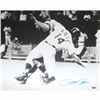 Image 1 : Pete Rose Signed Sliding Into Fosse Horizontal B/W 16X20 Photo