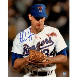 Nolan Ryan Signed Bloody Lip 8X10 Photo