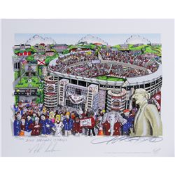 Nick Saban Signed Alabama Pop Art By Charles Fazzino W/ "2011 National Champs" Insc. (14 National Ti