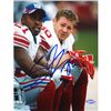 Image 1 : Jeremy Shockey On The Bench With Tiki 8X10 Photo