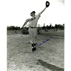 Duke Snider Signed B/W Catching 16X20 Photo (JSA)