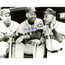 Duke Snider Signed B&W "With Hodges And Stengel" 16X20 Photo