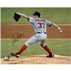 Image 1 : Stephen Strasburg Signed Horizontal Pitching W/ Grey Jersey 16X20 Photo (MLB Auth)