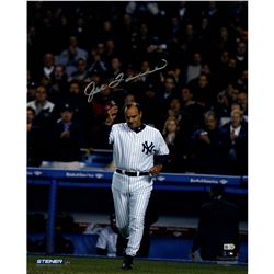 Joe Torre Signed Cap Tip 16X20 Photo (Signed In Silver) (MLB Auth)