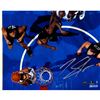 Image 1 : Karl-Anthony Towns Signed Dunk Vs. Los Angeles Clippers Top View 8X10 Photo