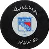 Gump Worsely New York Rangers Signed Hockey Puck W/"HOF 80'Insc. ( AJ Sports Auth)