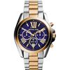 Image 1 : Michael Kors  Bradshaw Chronograph Blue Dial Two-Tone  Women Watch