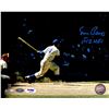 Image 1 : Ernie Banks Signed Chicago Cubs Swinging Action 8X10 Photo W/512 HR's