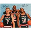Image 1 : Larry Bird And Magic Johnson Dual-Signed 1992 Olympics Dream Team 16X20 Photo W/Michael Jordan