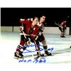 Image 1 : Bobby Hull Signed Blackhawks Defending Action 8X10 Photo W/HOF 1983