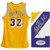 Image 1 : Magic Johnson Signed Lakers Gold Adidas Swingman Jersey