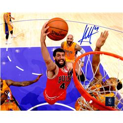 Nikola Mirotic Signed Chicago Bulls Action Vs Los Angeles Lakers 8X10 Photo