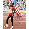 Image 1 : Carl Lewis Signed Team USA 16X20 Flag Photo 9 X GM- Tri-Star Hologram