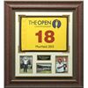Image 1 : Phil Mickelson Unsigned 2013 The Open Championship (British Open) Flag Muirfield 32X37 3-Photo Leath