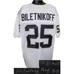 Fred Biletnikoff Signed Oakland Raiders White Prostyle Jersey Dual W/SB XI MVP & HOF 88