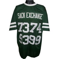 New York Jets Signed Sack Exchange TB Green Prostyle Jersey 4 Sig- Mark Gastineau, Joe Klecko, Marty