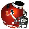 Image 1 : Miami Hurricanes (Matte Orange) NCAA Football Schutt Mini Helmet Desk Caddy