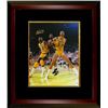 Image 1 : Magic Johnson Signed Los Angeles Lakers 16X20 Photo Custom Framed (Vs Kareem Abdul-Jabbar)- PSA Holo