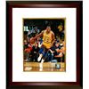 Image 1 : Magic Johnson Signed Los Angeles Lakers 8X10 Photo Custom Framed (Yellow Jersey Dribble-Silver Sig)