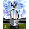 Image 1 : New York Yankees Signed 16X20 Photo 1998 World Series Champions Logo And Trophy 18 Signatures (Scott