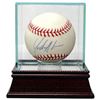 Image 1 : Yonder Alonso Signed Official Major League Baseball W/ Glass Case- MLB Hologram (Oakland A's)