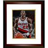 Image 1 : Clyde Drexler Signed Portland Trail Blazers 16X20 Photo Custom Framed HOF 04 (Foul Shot Spotlight)
