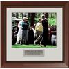 Image 1 : Tiger Woods Unsigned 16X20 Custom Framed 96 Masters W/Arnold Palmer & Jack Nicklaus (On Tee)