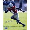 Image 1 : Santonio Holmes Signed Ohio State Buckeyes 16X20 Photo (Red Jersey-Full Body)- Holmes Hologram
