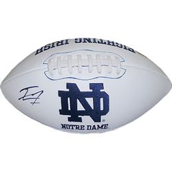 Tyler Eifert Signed Notre Dame Fighting Irish White Logo Football (Left Side Black Sig)